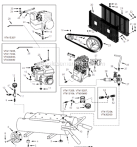 Page A Diagram and Parts List for VT630300 1999 Campbell Hausfeld Compressor